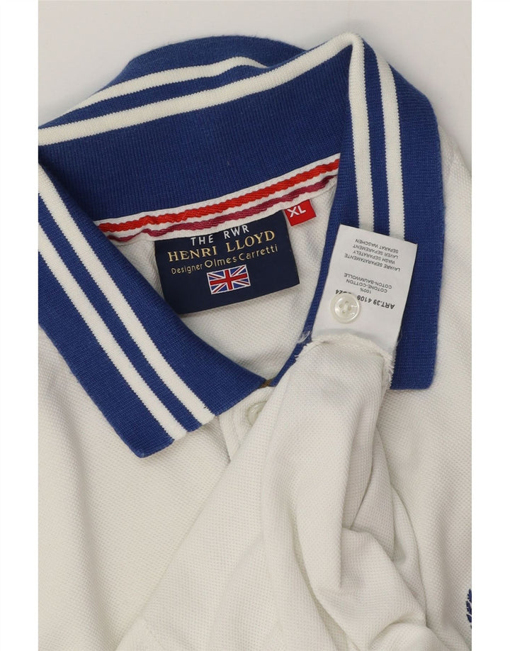 HENRI LLOYD Herren Rugby-Poloshirt XL, weiße Baumwolle