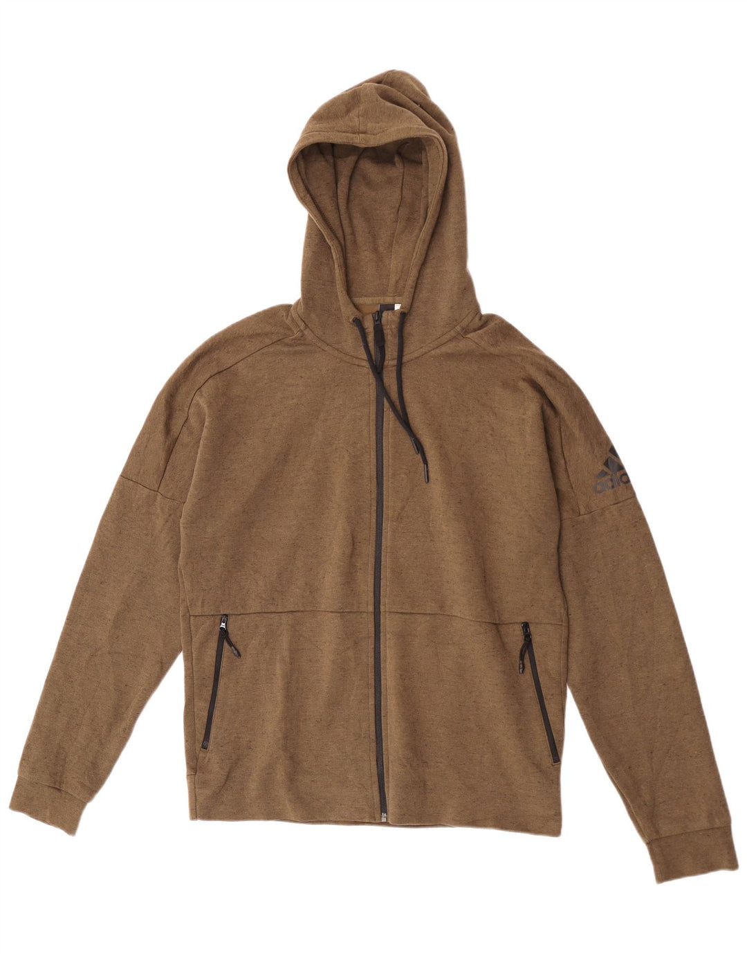 Adidas Herren-Kapuzenpullover mit Reißverschluss, groß, braun