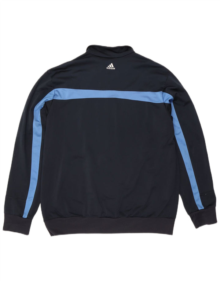 Adidas Herren-Trainingsanzug-Top-Jacke, großes marineblaues Farbblock-Polyester