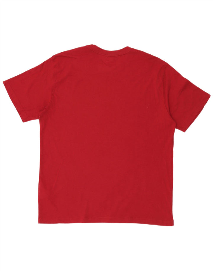 Reebok Herren Grafik-T-Shirt-Oberteil, groß, rote Baumwolle
