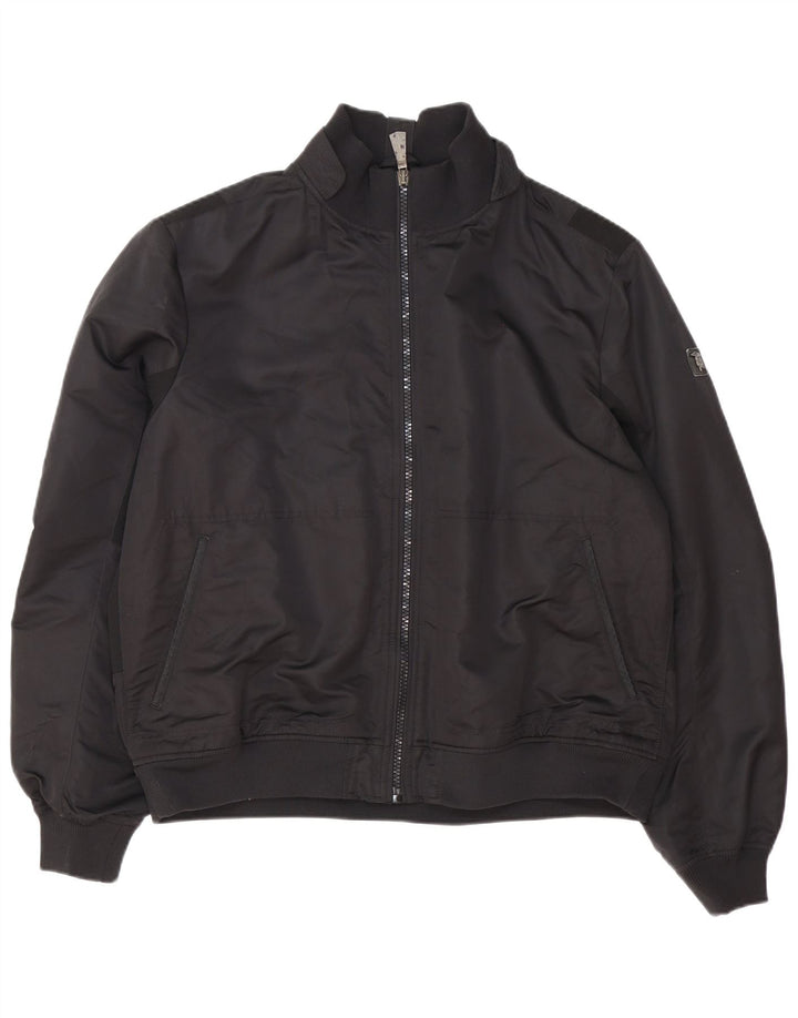 Trussardi Jeans Herren Bomberjacke IT 58 4XL Schwarz Polyester