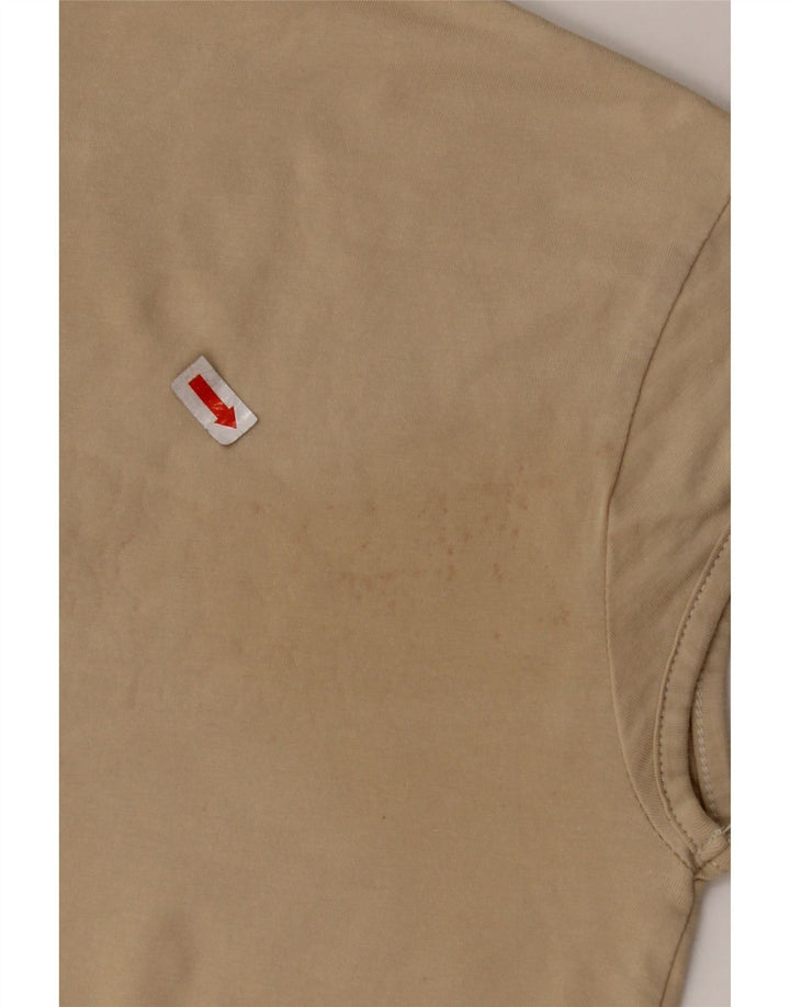 NIKE Damen Crop T-Shirt Top UK 10/12 Medium Beige