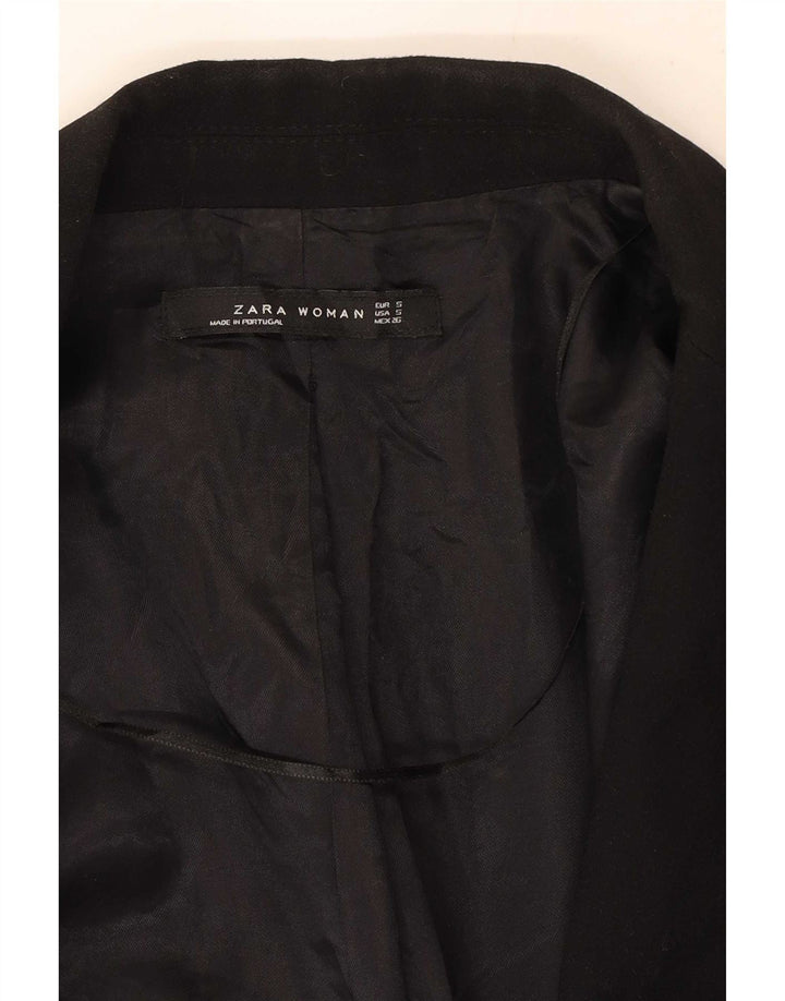 Zara Damen Longline Weste UK 8 Small Schwarz Polyester