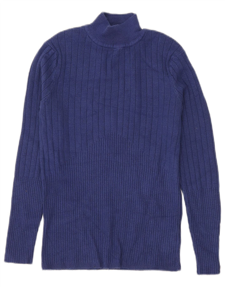 Marks & Spencer Rollkragenpullover für Damen, Gr. 10, Größe S, blau, Viskose