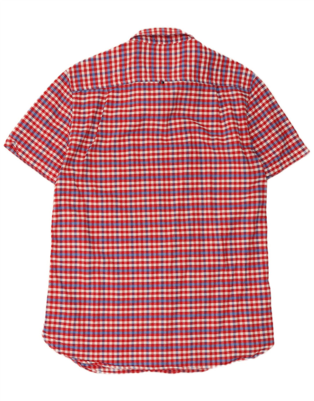 Superdry Herren-Kurzarmhemd aus Baumwolle mit großem rotem Gingham-Karomuster