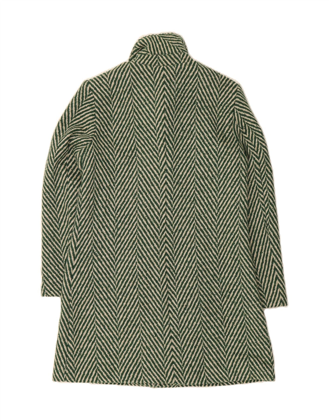 DESIGUAL Womens Overcoat EU 40 Medium Green Herringbone Wool Vintage Desigual and Second-Hand Desigual from Messina Hembry 