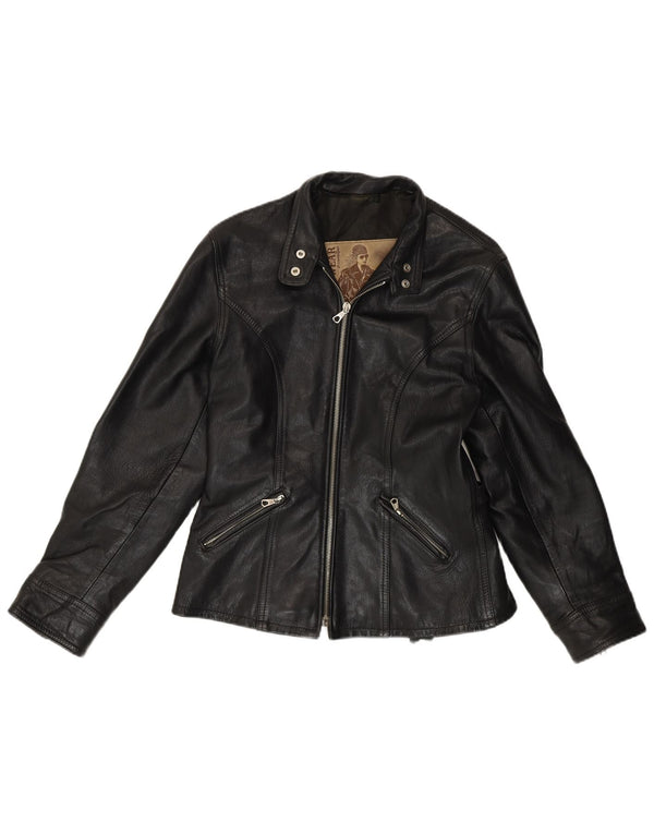 Conbipel Damen Lederjacke UK 14 Mittelschwarzes Leder