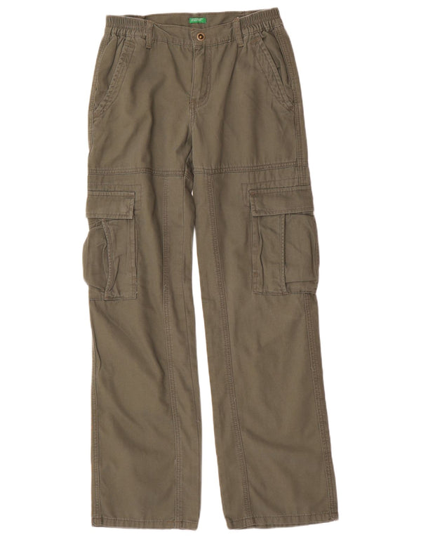 Benetton Jungen-Cargohose mit lockerer Passform, 11–12 Jahre, 2XL W28 L31, Khaki, Baumwolle