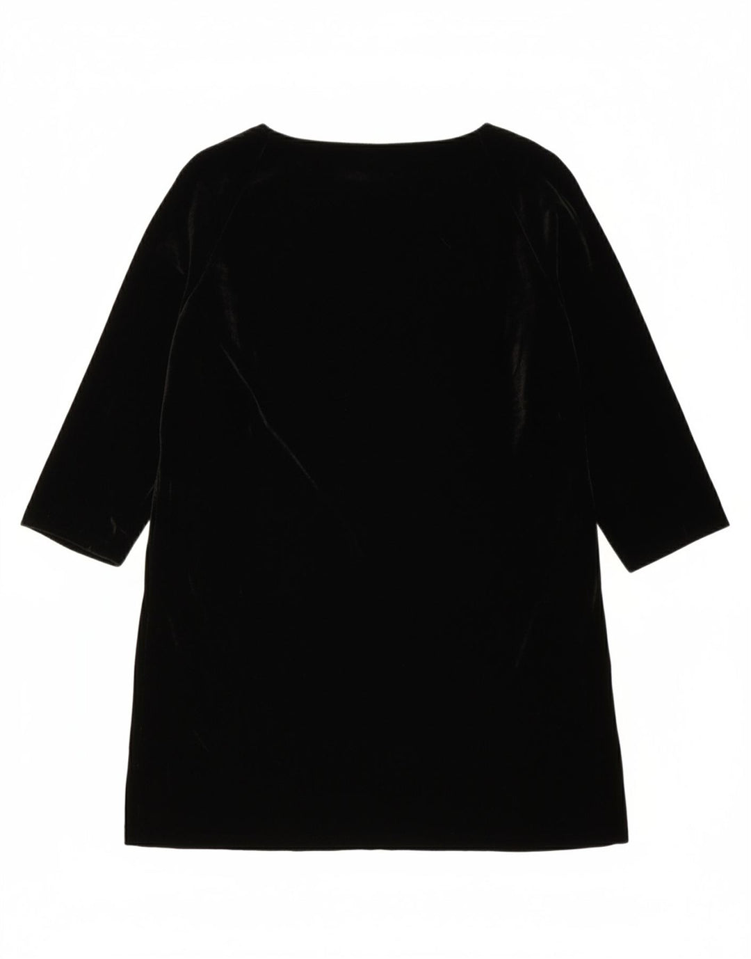 ASPESI Womens Velvet 3/4 Sleeve Shift Dress IT 44 Medium Black