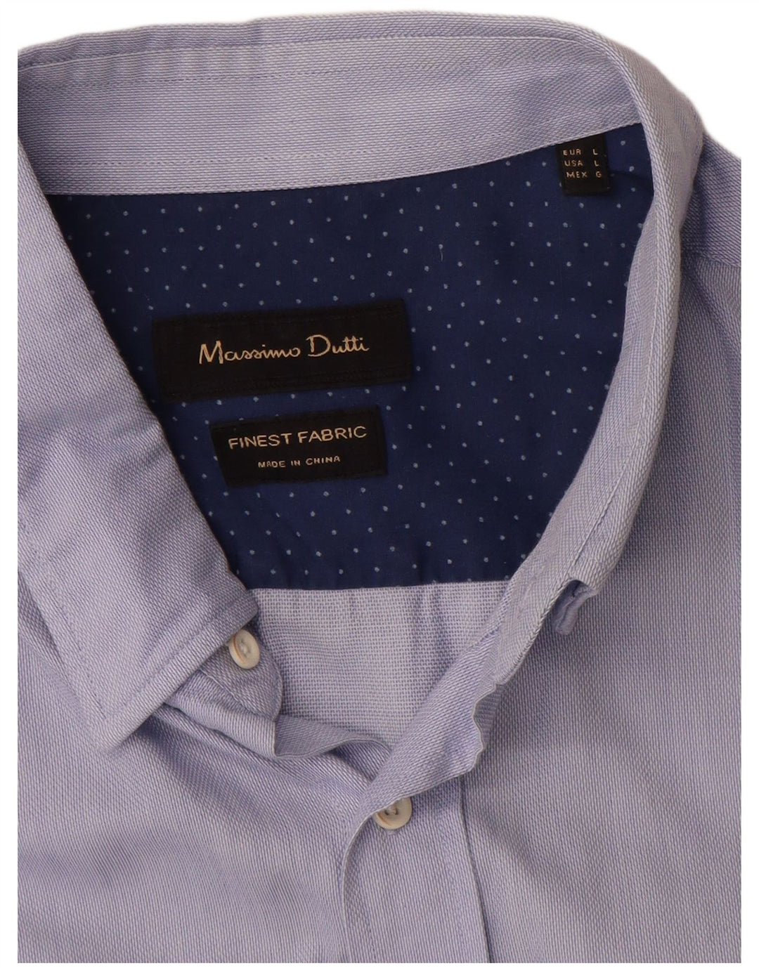 Massimo Dutti Herrenhemd, große blaue Baumwolle