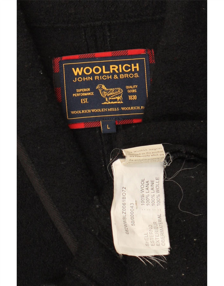 Woolrich Damen-Blazerjacke mit 4 Knöpfen, UK 14, große schwarze Wolle