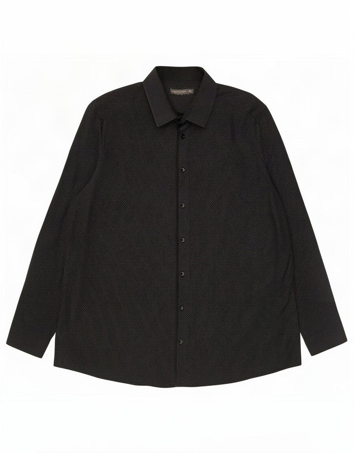 Angelo Litrico Herrenhemd, Größe 45/46, 2XL, schwarz gepunktete Baumwolle