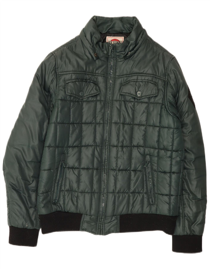 Kenvelo Herren Wattierte Jacke UK 40 Large Grün Polyester