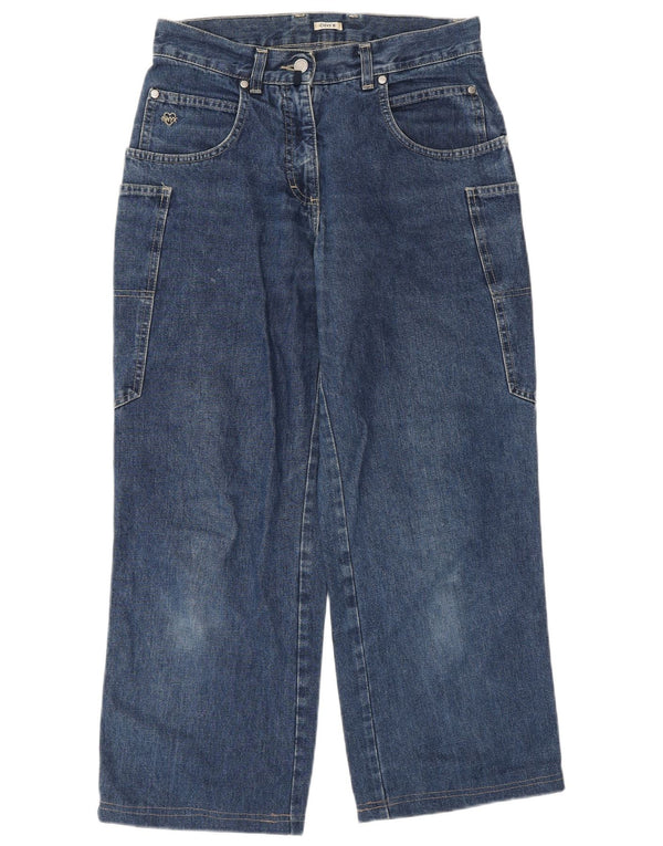 Onyx Womens Cargo Loose Jeans IT 40 Small W30 L27 Blaue Baumwolle