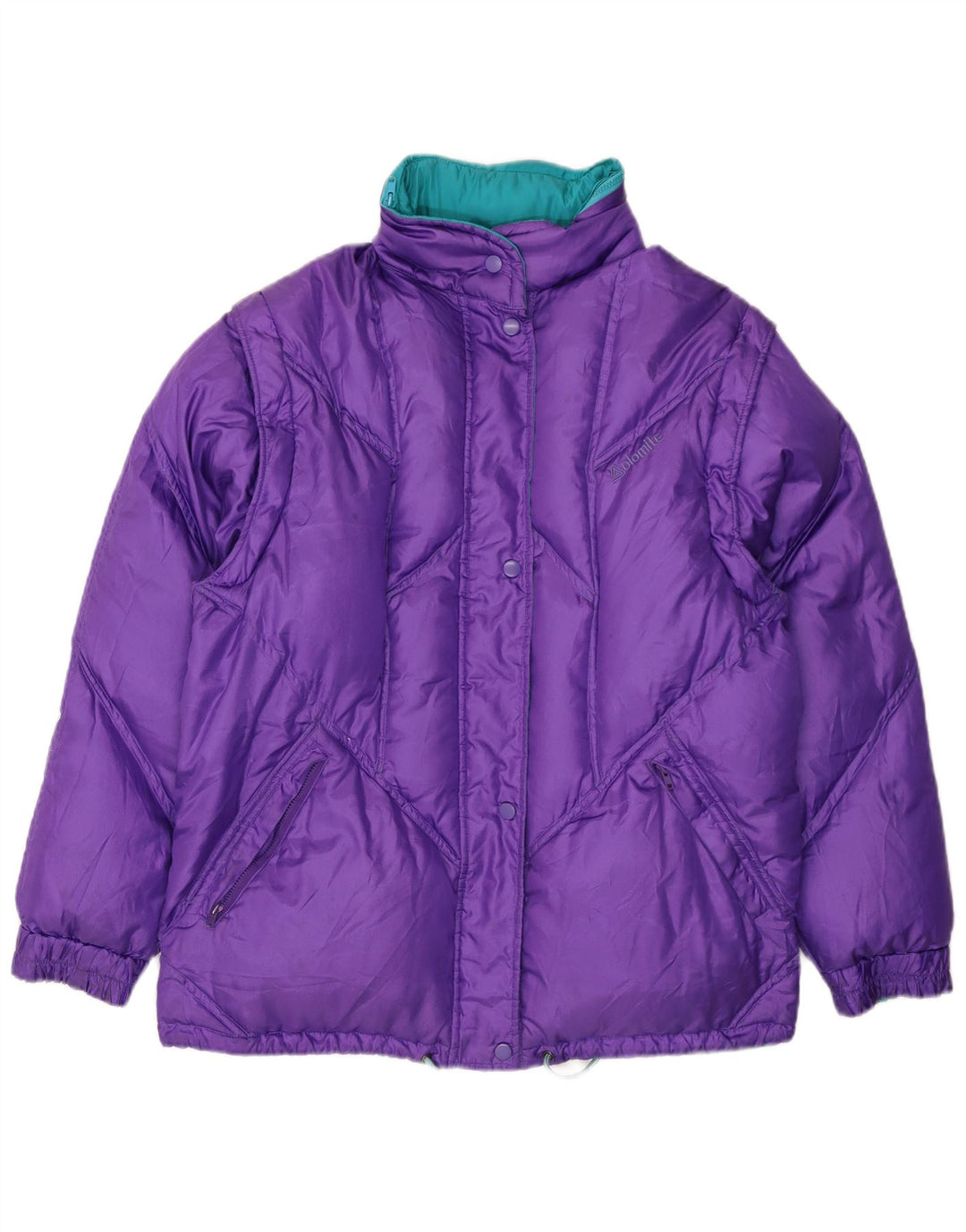 Dolomite Womens Hooded Reversible Wattierte Jacke UK 16 Large Blau Polyester