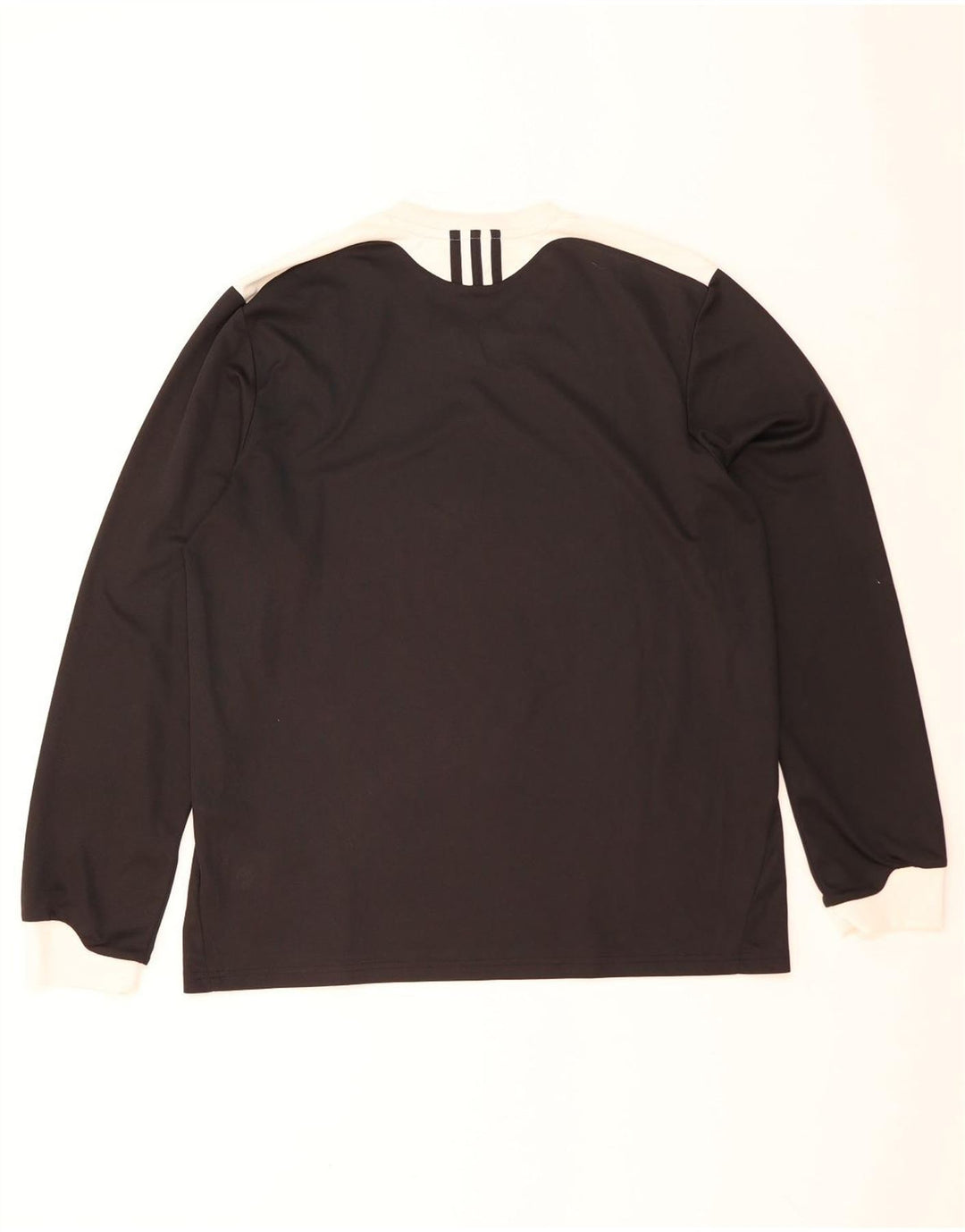 Adidas Herren Climalite Top Langarm Großes schwarzes Colourblock-Polyester