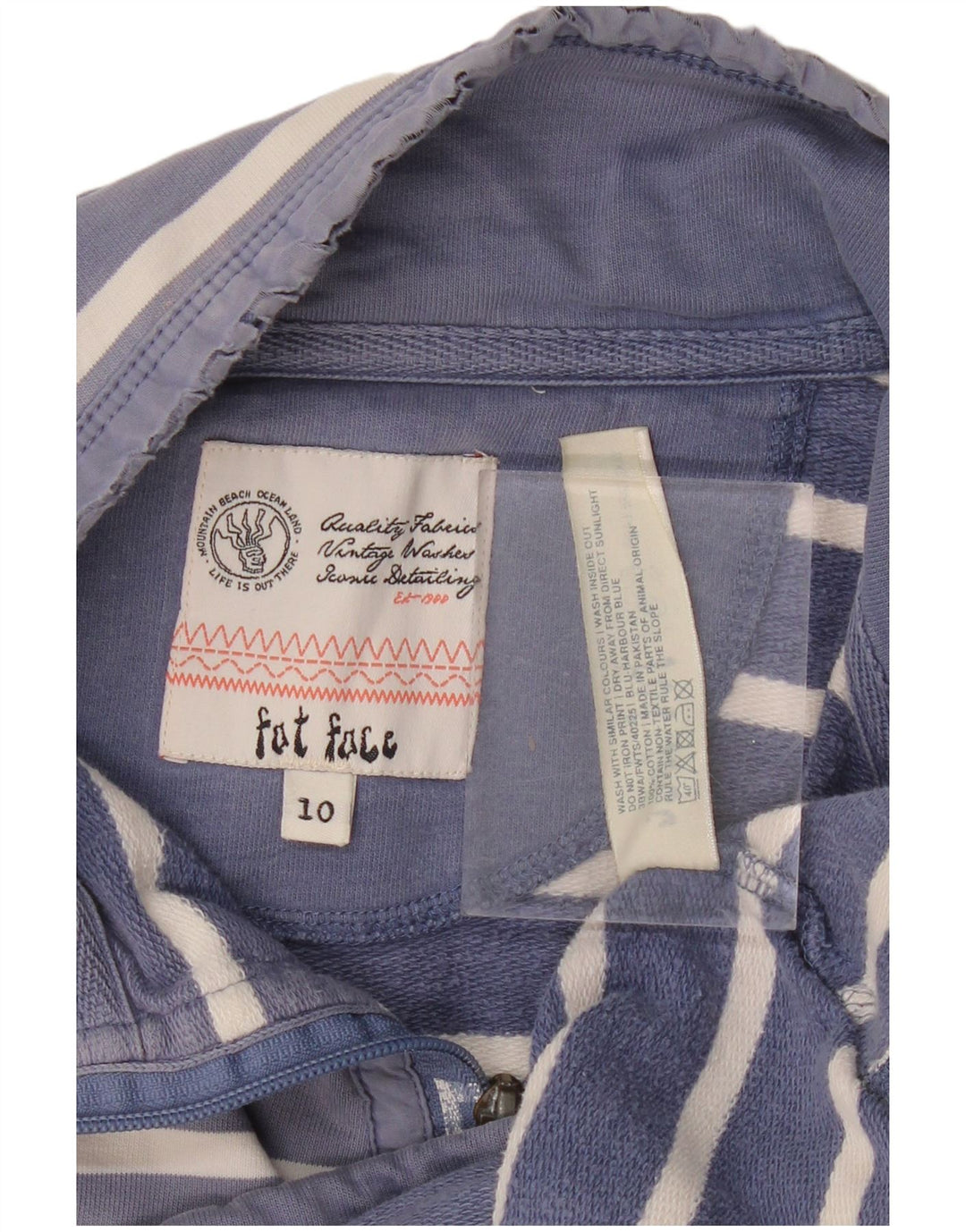 FAT FACE Damen-Sweatshirt in Übergröße, Gr. 10, Größe S, Marineblau, gestreift