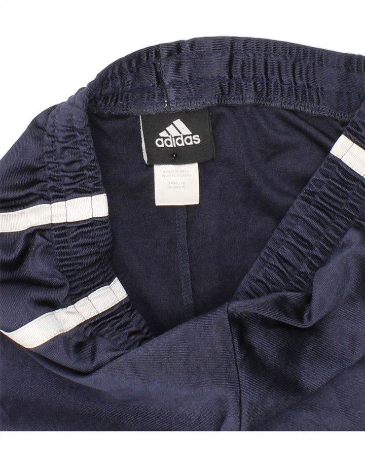 ADIDAS Boys Graphic Sport Shorts 7-8 Years Small Navy Blue Polyester Vintage Adidas and Second-Hand Adidas from Messina Hembry 