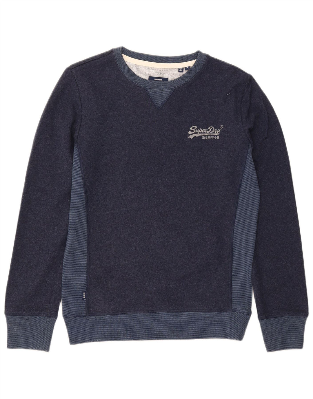 SUPERDRY Mens Sweatshirt Jumper Small Navy Blue Cotton