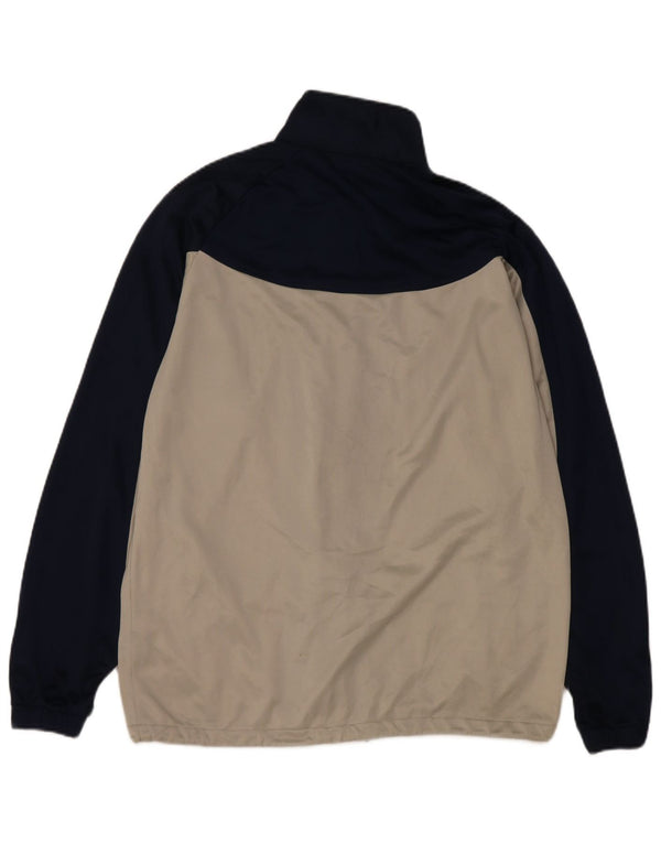 Asics Herren-Trainingsanzug-Top-Jacke, mittleres Off-White-Farbblock-Polyester