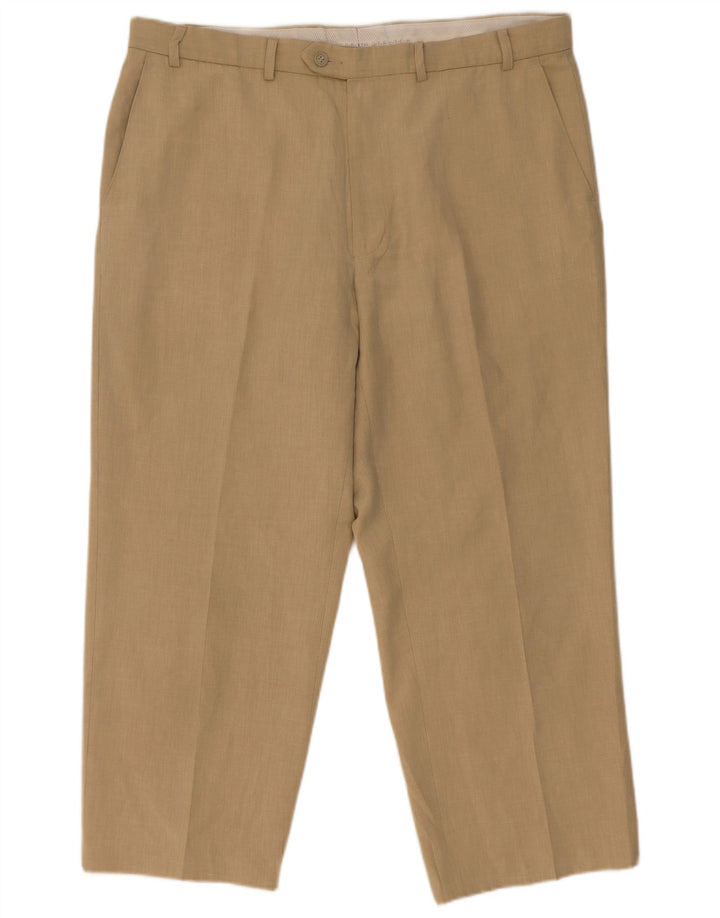 Gerade Herren-Anzughose von Marks & Spencer, W38, L26, Beige, Polyester