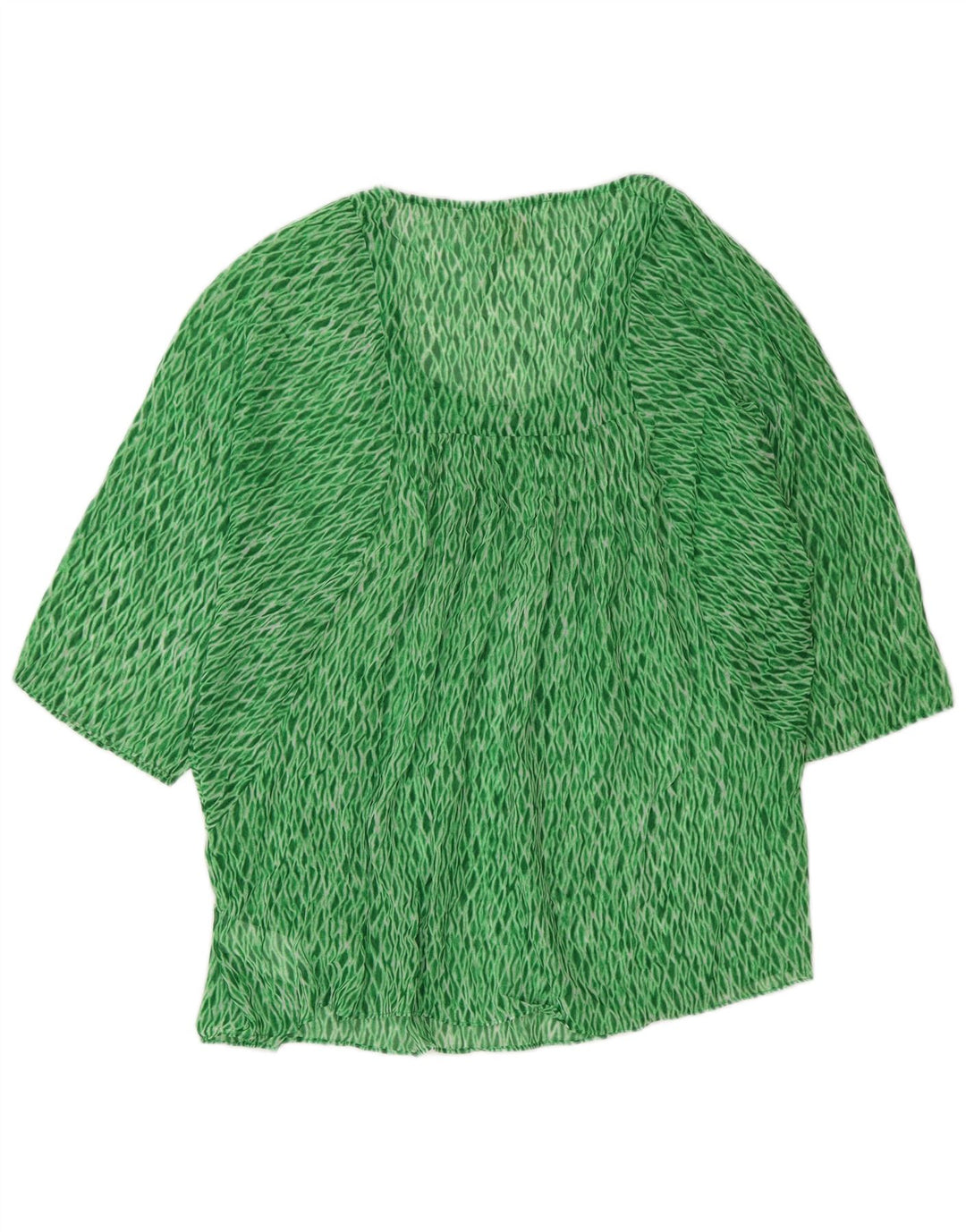 Michael Kors Damen-Blusenoberteil, UK-Größe 44, Größe L, grünes Argyle-/Diamant-Polyester