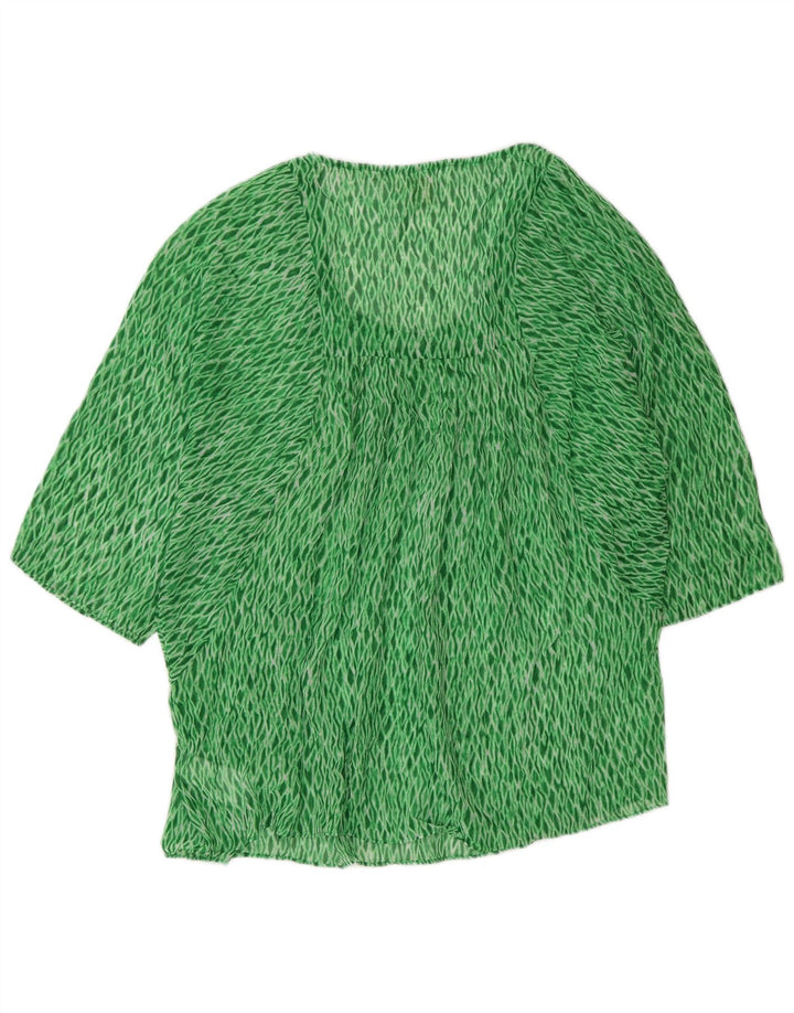 Michael Kors Damen-Blusenoberteil, UK-Größe 44, Größe L, grünes Argyle-/Diamant-Polyester