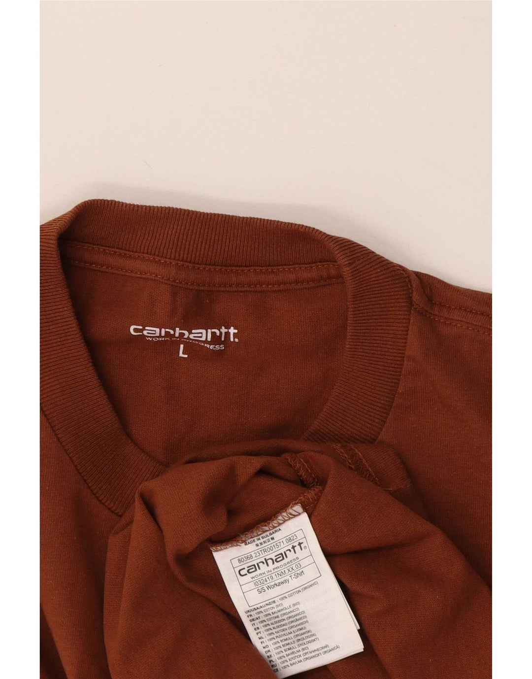 Carhartt Herren-T-Shirt mit Grafik, groß, braune Baumwolle