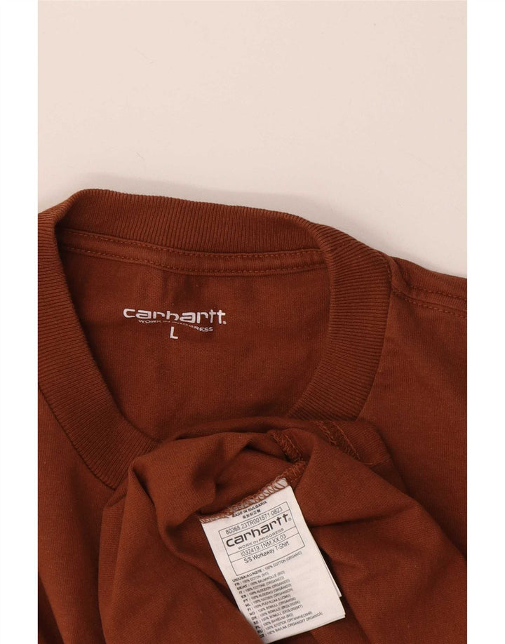 Carhartt Herren-T-Shirt mit Grafik, groß, braune Baumwolle