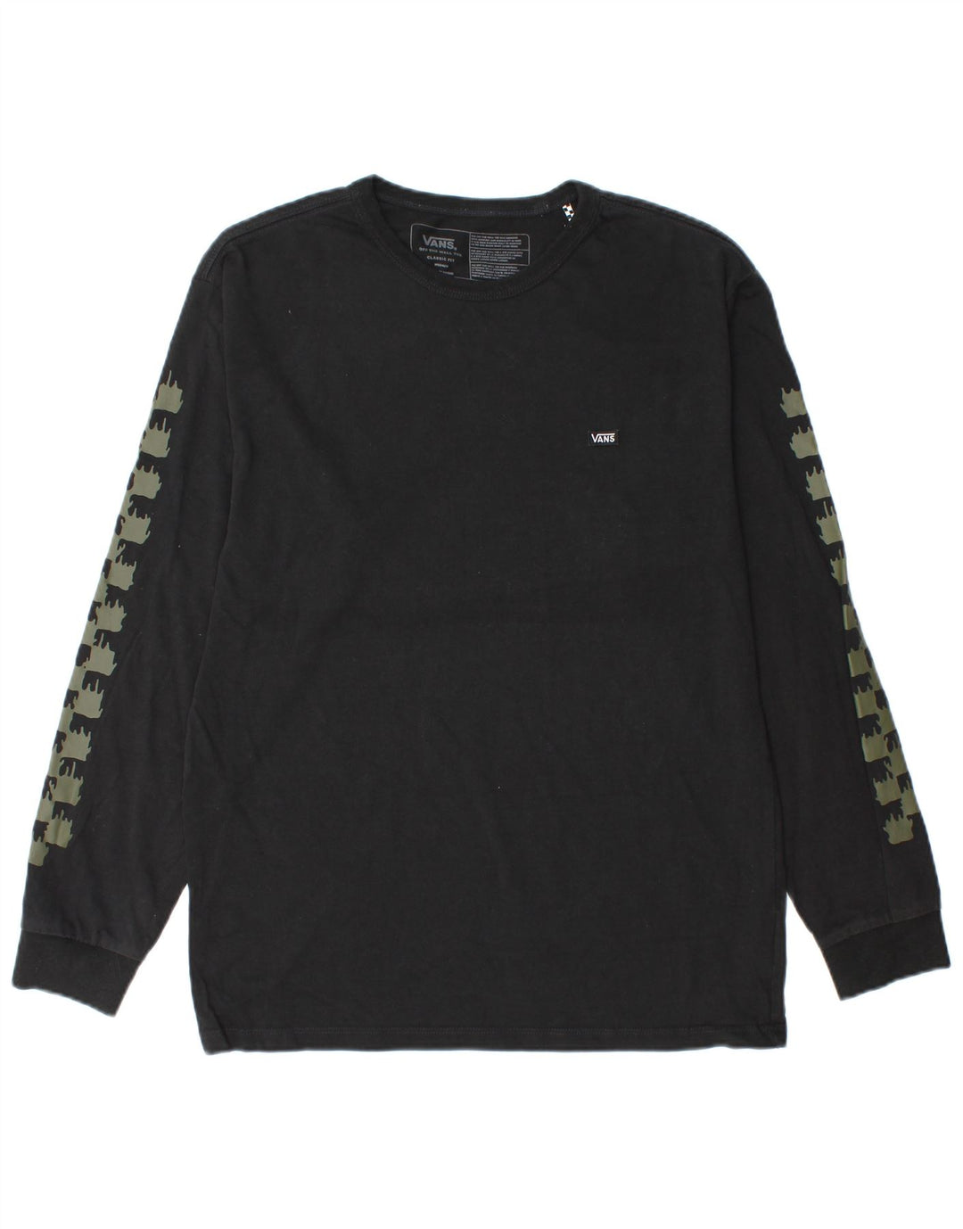 Vans Herren-Oberteil mit klassischer Passform, langärmelig, mittelschwarz, geometrisch, Baumwolle
