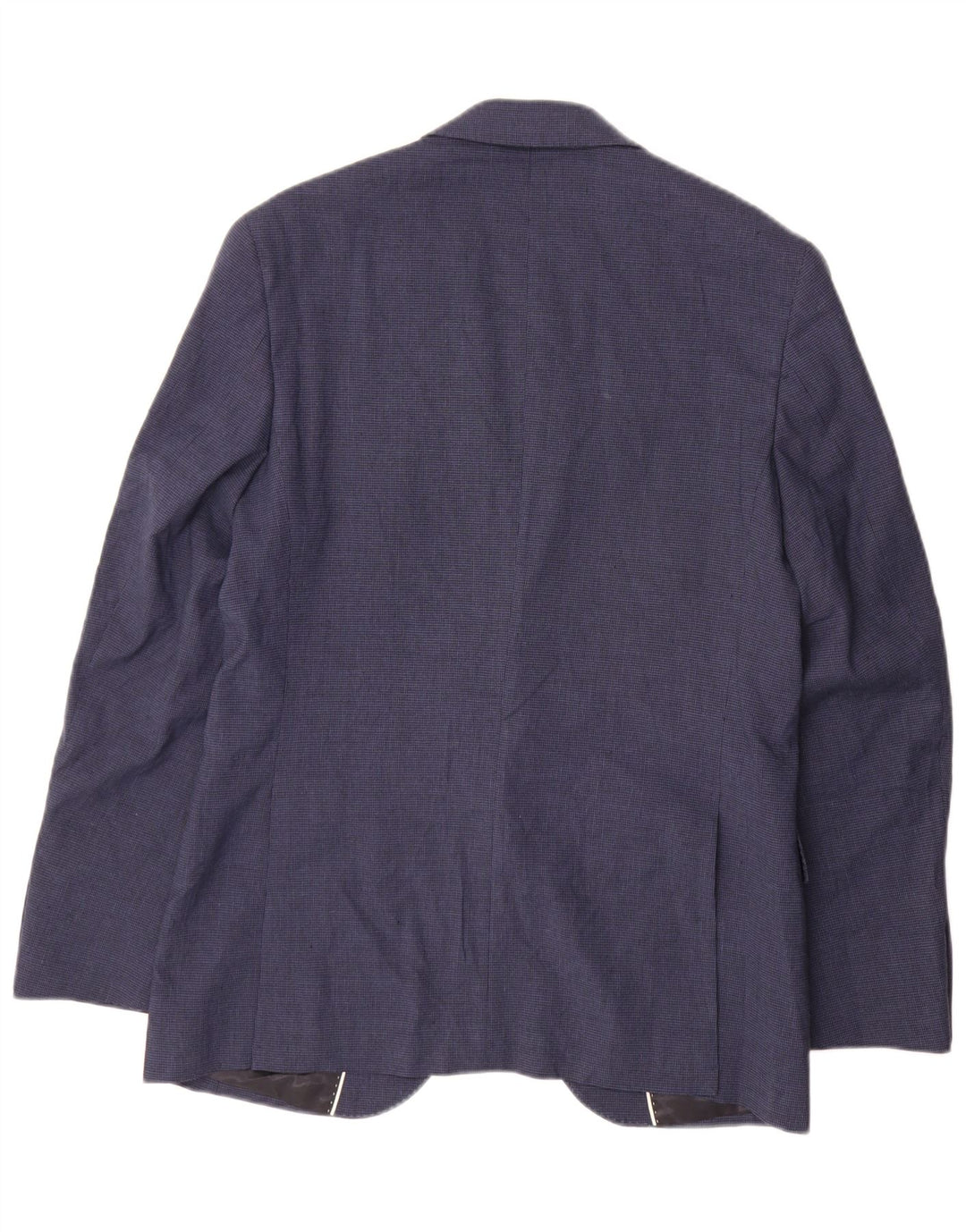 Marks & Spencer Herren-Blazer mit 2 Knöpfen, UK 38, Mittelblau mit Hahnentrittmuster
