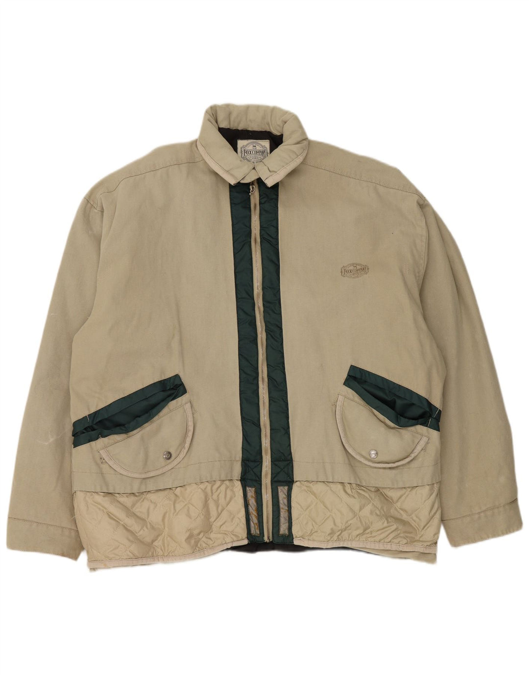 Vintage Herren Bomberjacke UK 42 XL Beige Farbblock