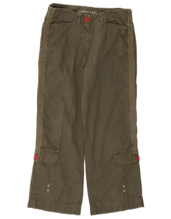 MURPHY & NYE Gerade Damen-Cordhose W28 L23 Khaki Baumwolle