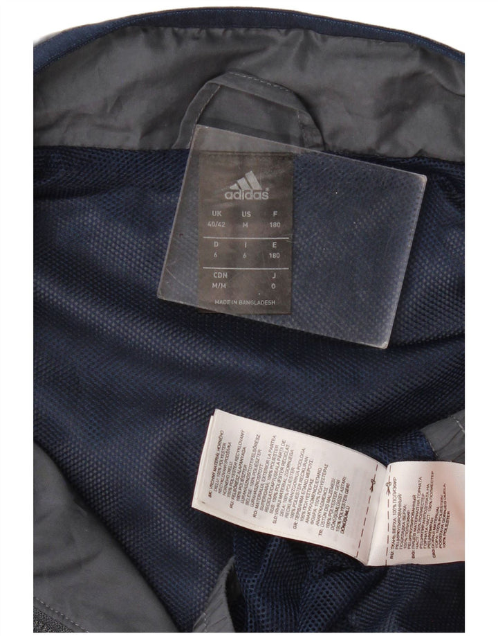 Adidas Herren-Trainingsanzug-Oberteiljacke UK 40/42 Mittelgraues Colourblock-Polyester