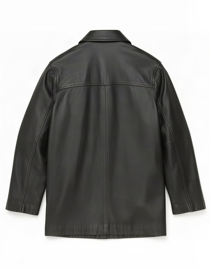 Jonathan Adams Herren Ledermantel UK 38 Medium Schwarz