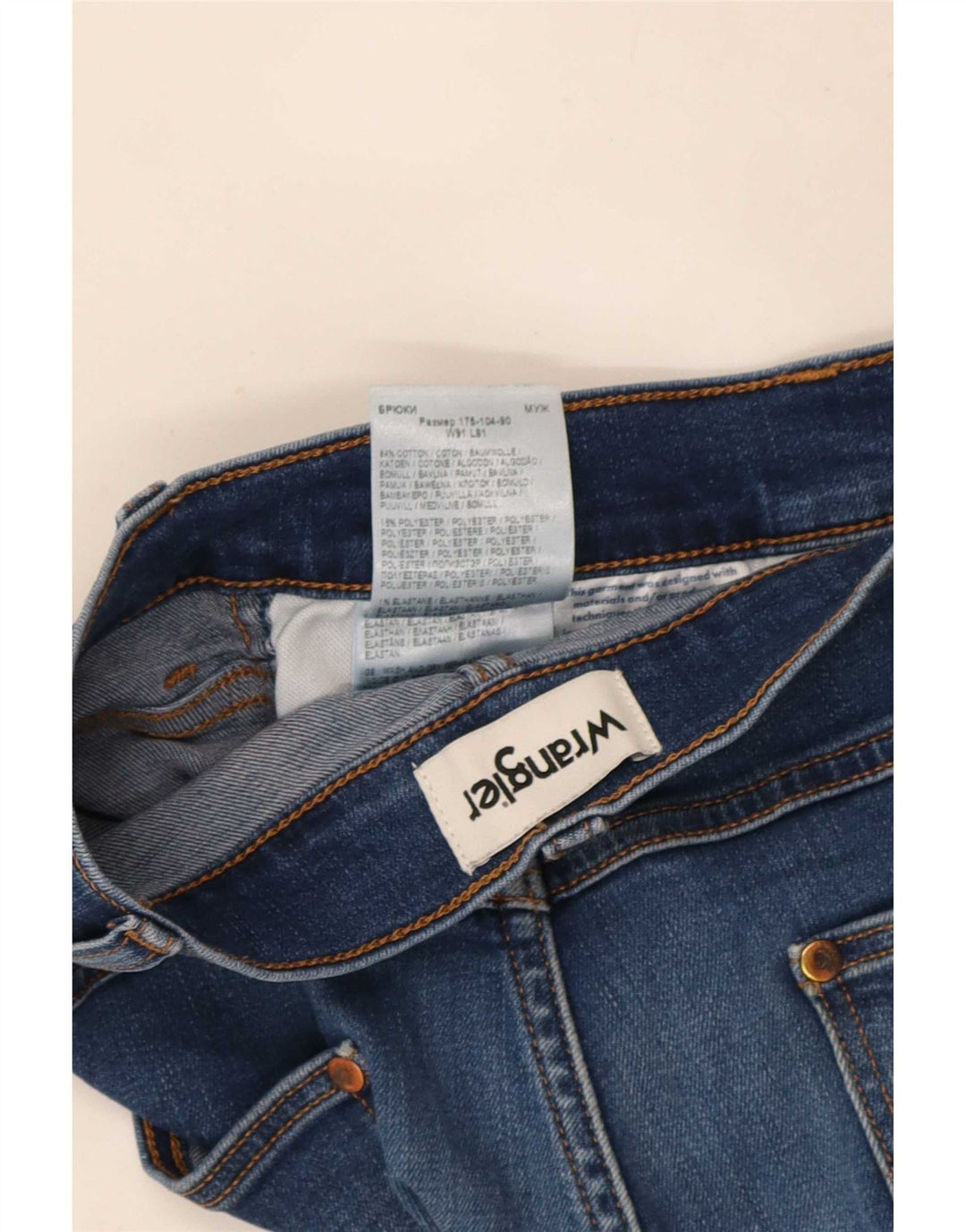 Wrangler Herren Larston Slim Jeans W36 L32 Blaue Baumwolle