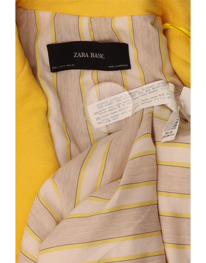Zara Damen-Blazer, übergroß, 1 Knopf, lang, Gr. 10, Gelb