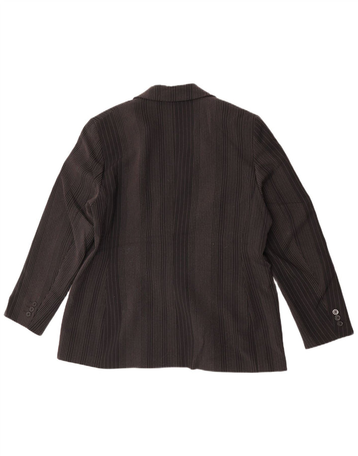 Marks & Spencer Damen-Blazer mit 2 Knöpfen, Gr. 14, Schwarz, Nadelstreifen