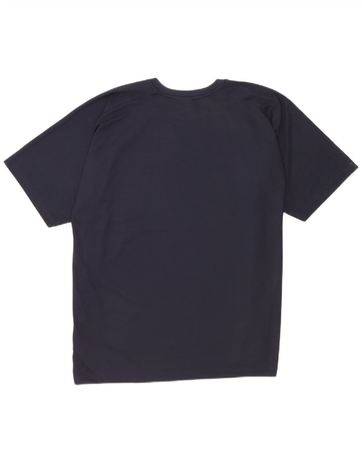 Umbro Herren-T-Shirt mit Grafik, groß, Marineblau, Farbblock-Polyester