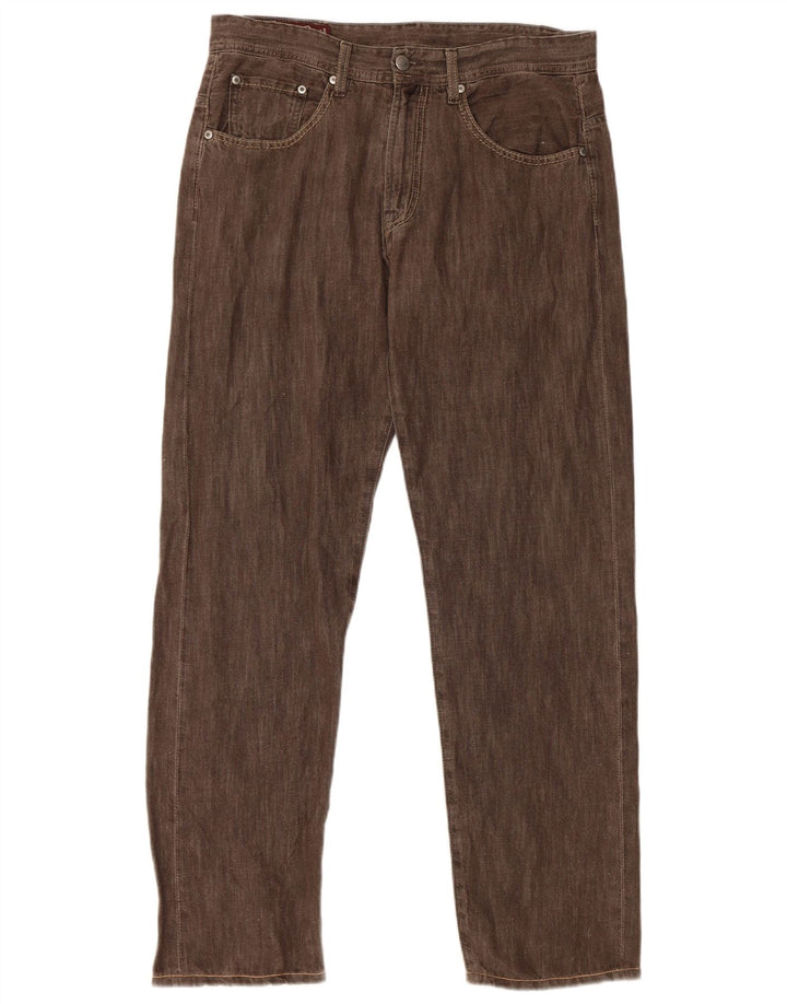 Marlboro Classics Herren Straight Jeans W33 L30 Braune Baumwolle