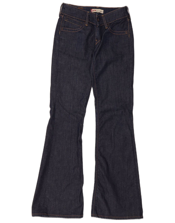 Levi's Damen 479 Booty Flared Jeans W27 L34 Marineblaue Baumwolle