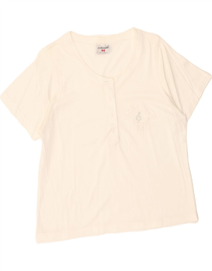 MAZZONETTO Womens Blouse Top UK 10 Small White Vintage Mazzonetto and Second-Hand Mazzonetto from Messina Hembry 