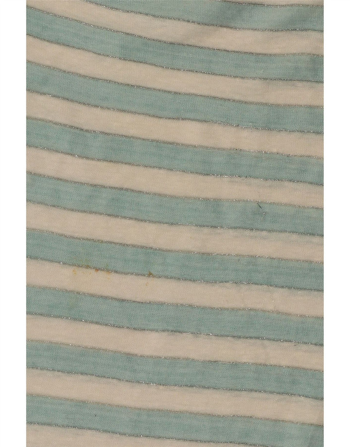 Massimo Dutti Damen-Oversize-Top mit 3/4-Ärmeln, UK-Größe 10, klein, blau gestreift