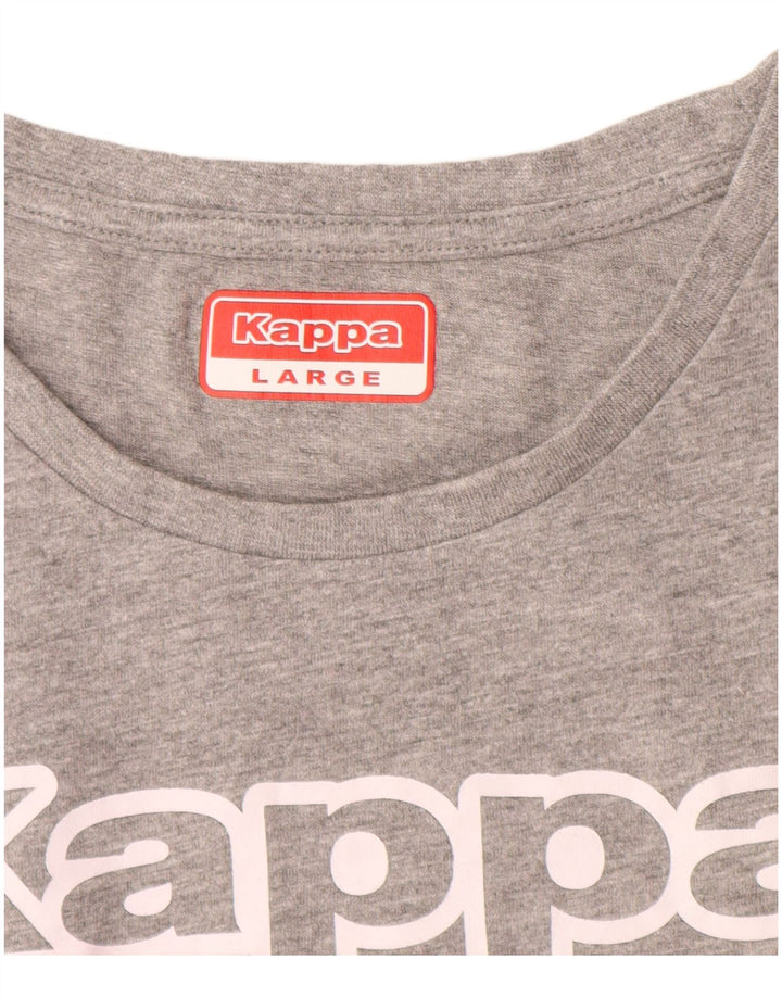 KAPPA Damen Grafik T-Shirt Top UK 14 Large Grau