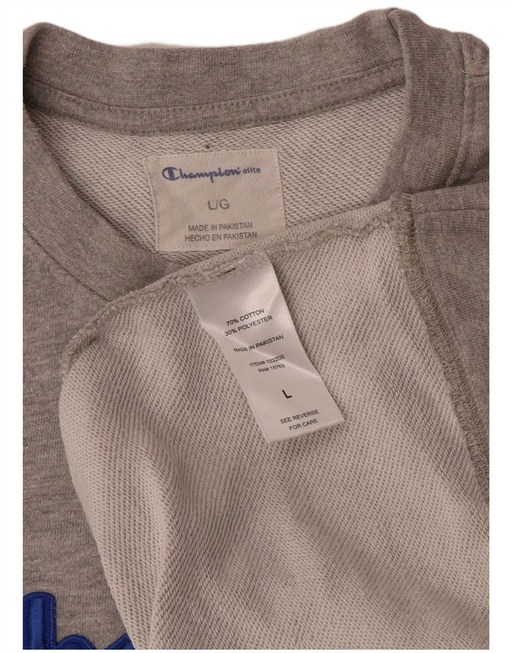 Champion Herren-Sweatshirt mit Grafik, groß, grau gesprenkelte Baumwolle