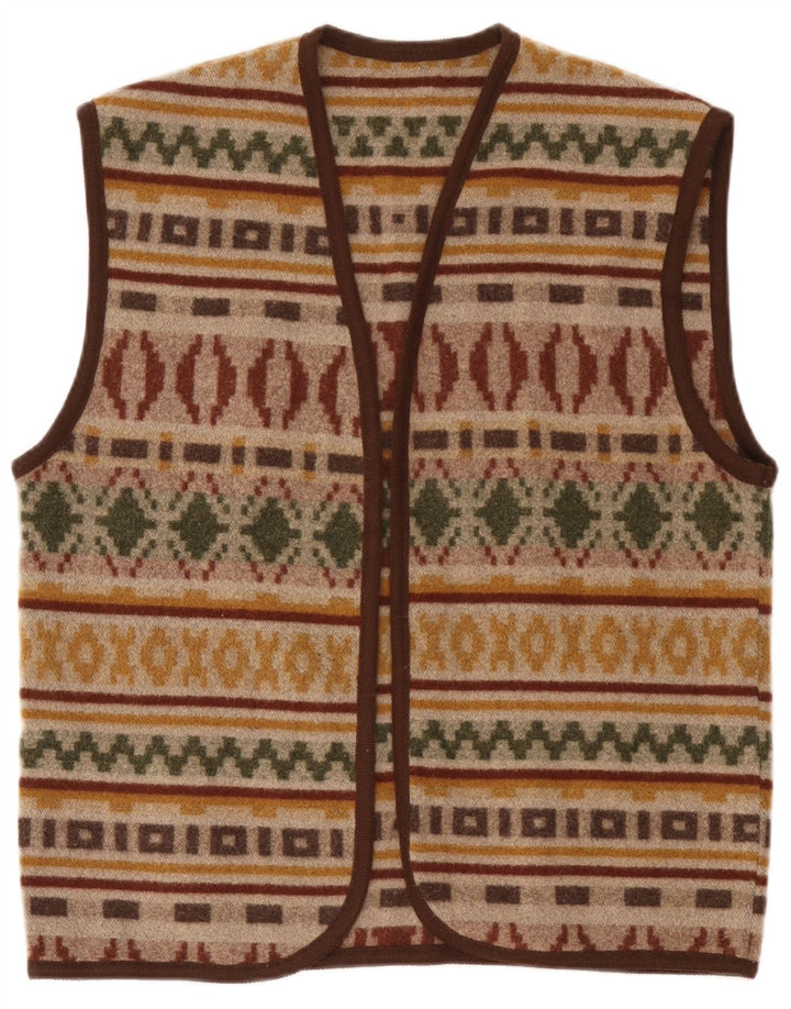 Vintage Herren Weste groß braun geometrisch