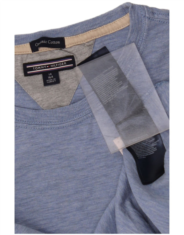 TOMMY HILFIGER T-Shirt-Oberteil für Jungen, 13–14 Jahre, blau gefleckte Baumwolle