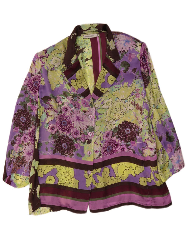 Piero Moretti Damen 3/4-Ärmel-Hemdbluse IT 54 3XL Mehrfarbig geblümt