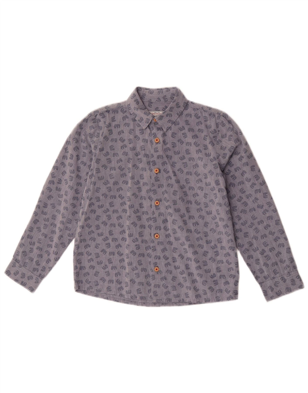 Monsoon-Hemd für Jungen, 9–10 Jahre, aus blauer Baumwolle mit Animal-Print