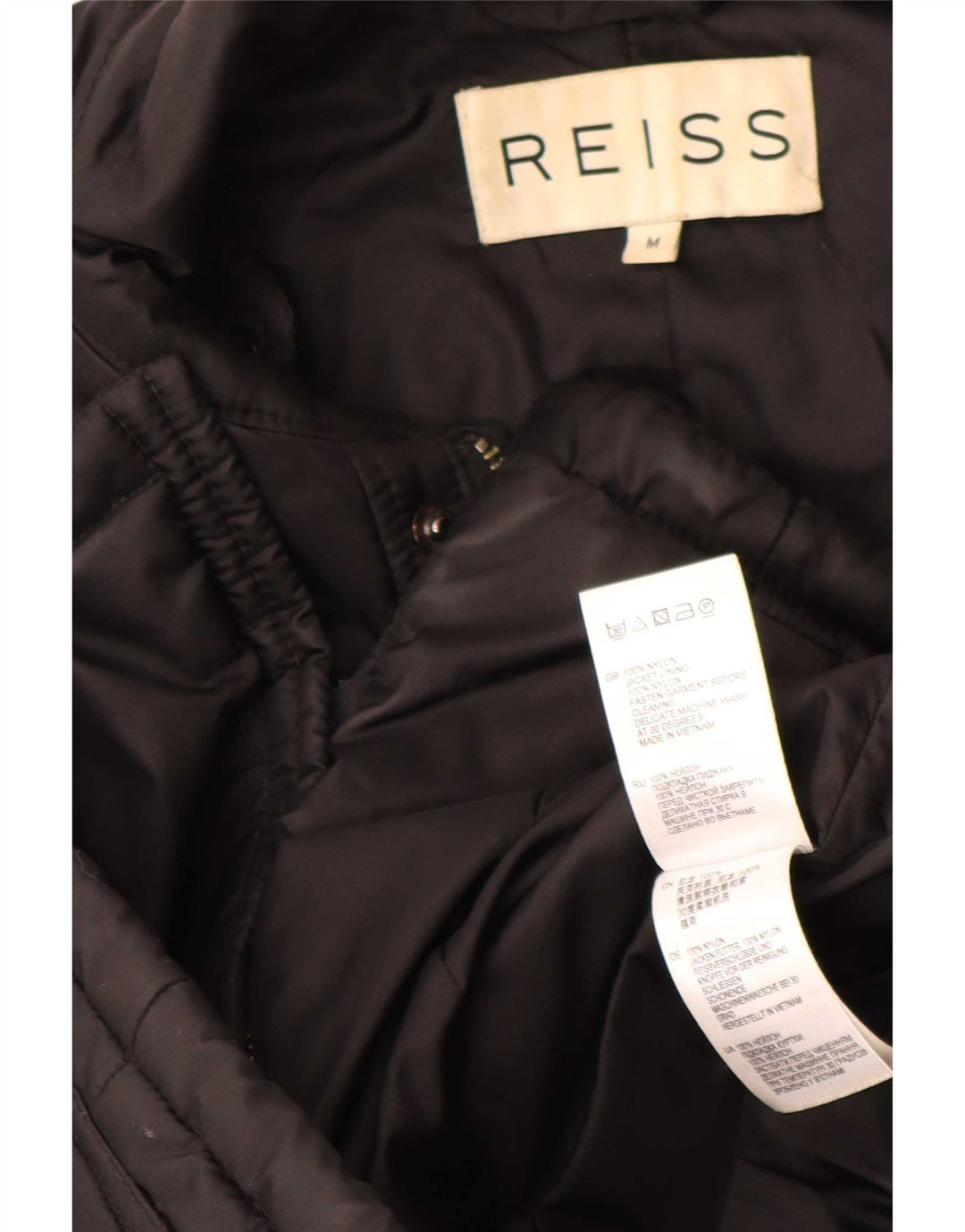 Reiss Herren Steppjacke UK 38 Mittelschwarzes Nylon